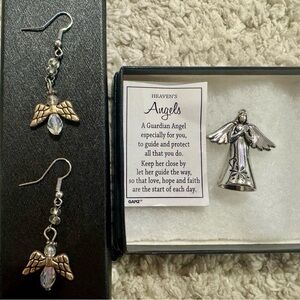 Guardian Angel w/homemade beaded angel earrings